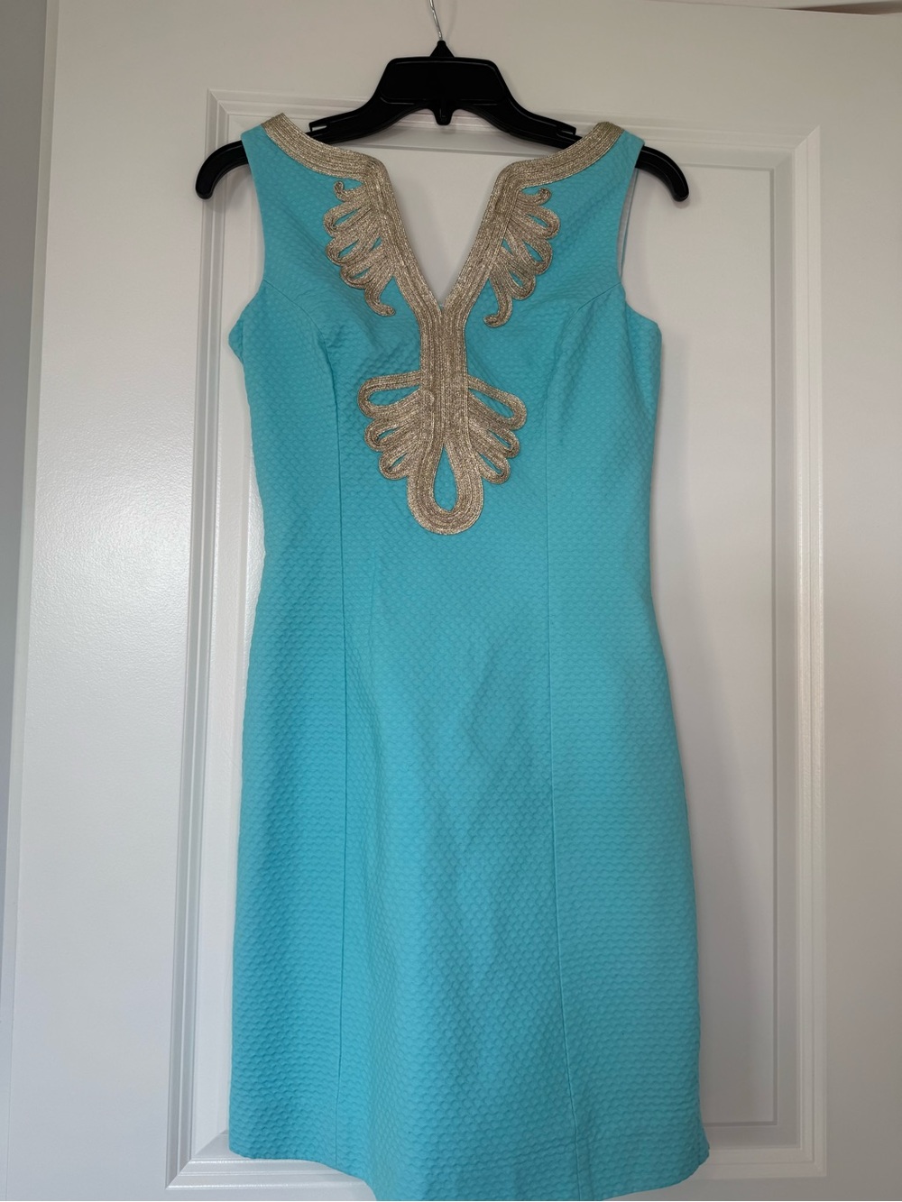 Lilly Pulitzer Janice Sheath Dress, Sz 0, Serene Blue, 100% Cotton